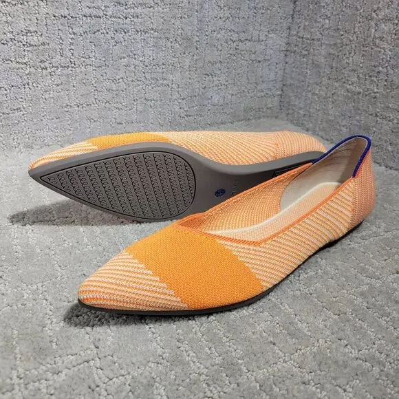Rothy's The Point Women's Size 9.5 US Orange Sherbet Slip On Pointed Toe Shoes
