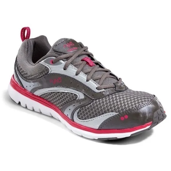 RYKA Women's CloudWalk Shoes Sneakers Gray &amp; Pink Size 7.5M