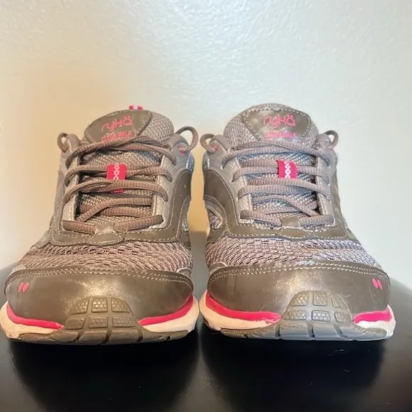 RYKA Women's CloudWalk Shoes Sneakers Gray &amp; Pink Size 7.5M