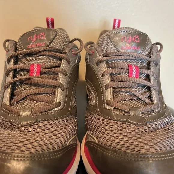 RYKA Women's CloudWalk Shoes Sneakers Gray &amp; Pink Size 7.5M