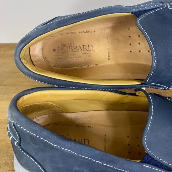 Samuel Hubbard Blue Skies Driftwood Slip On Nubuck Leather Shoes Mens Sz 11.5