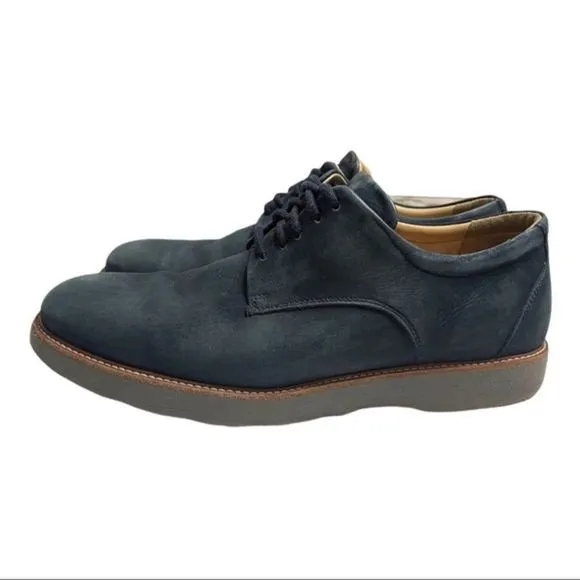 SAMUEL HUBBARD Bucks Mens Size 10/43.5  Navy Blue Nubuck Casual Oxfords Shoes