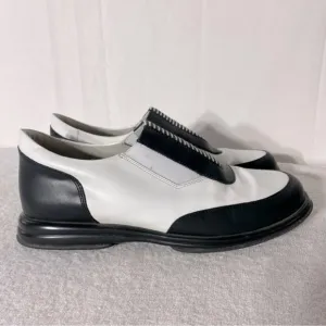 Sandbaggers Contour Fit Two Tone Black &amp; White Allison Slip On Golf Shoes 11