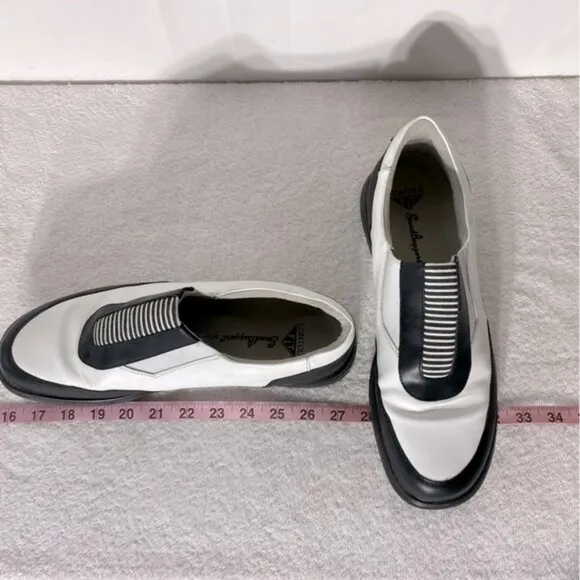 Sandbaggers Contour Fit Two Tone Black &amp; White Allison Slip On Golf Shoes 11
