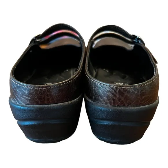 Sanita Danish Design Metallic Bronze Leather Mary Jane Clog Shoes sz 39/US 7.5-8