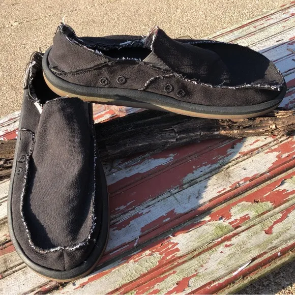 🪺Sanuk Black Hemp Donny Slip Ons