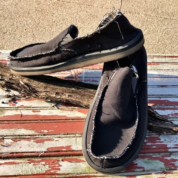 🪺Sanuk Black Hemp Donny Slip Ons
