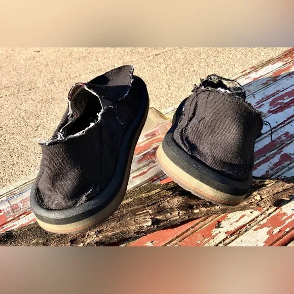 🪺Sanuk Black Hemp Donny Slip Ons