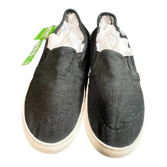 Sanuk Women’s Size 9 Avery Hemp Slip On Sneakers Casual Shoes Washed Black NWT