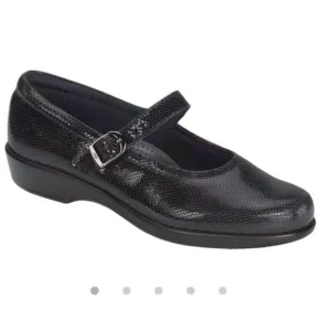 𝅺SAS Maria Mary Jane style black snake print leather shoes