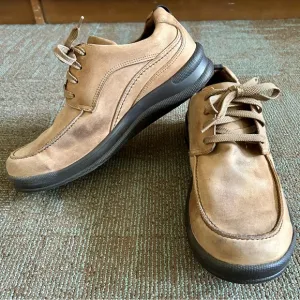 SAS Men's Camel Tan Nubuck Leather Move On Casual Lace Shoes, 9 WIDE NO INSOLES