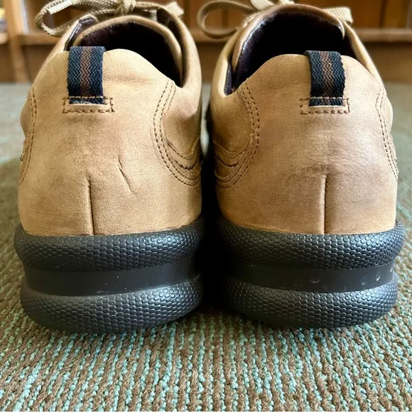 SAS Men's Camel Tan Nubuck Leather Move On Casual Lace Shoes, 9 WIDE NO INSOLES