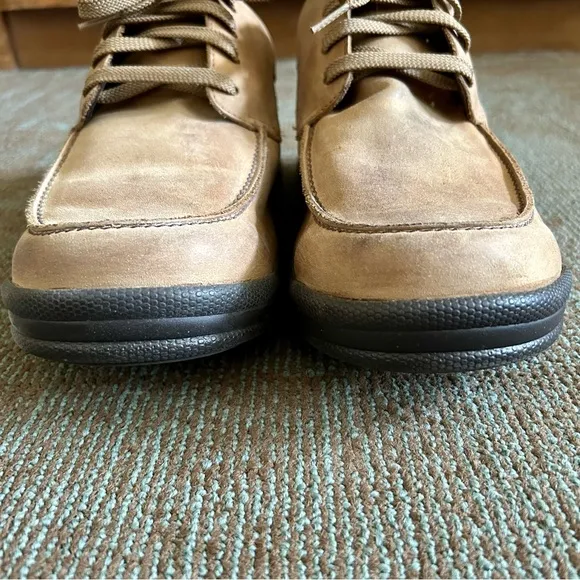 SAS Men's Camel Tan Nubuck Leather Move On Casual Lace Shoes, 9 WIDE NO INSOLES