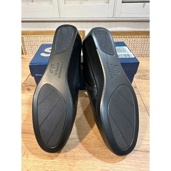 SAS Nora Slip On Loafer Black/Lizard Size 10 Slim NIB Leather Comfort Modern