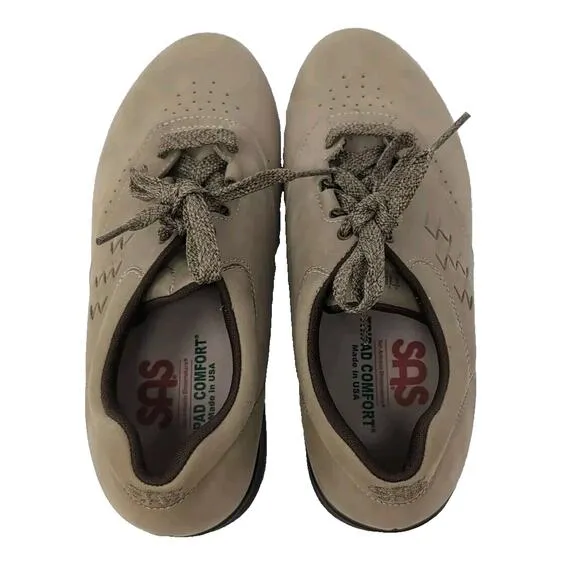 SAS Shoes Free Time Women's 7.5 W Wide Leather Walking Shoe Handsewn USA Made