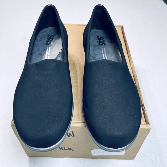 SAS Shoes Women's Bliss Black Loafer 9 Wide SAS Bliss Slip On Comfort Wedge