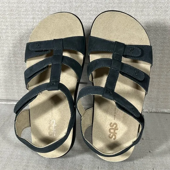 SAS Sorrento - T-Strap Sandal Nero (Blue) Color Size 6W