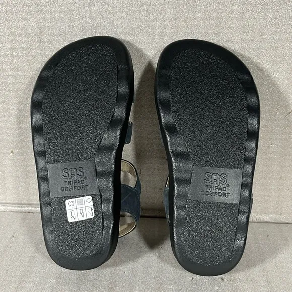 SAS Sorrento - T-Strap Sandal Nero (Blue) Color Size 6W