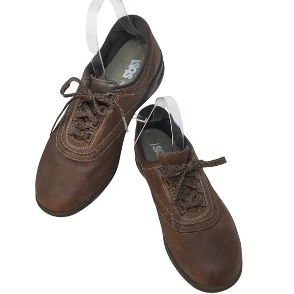 SAS Walk Easy Brown Lace Up Leather Shoes Women's 11 N Narrow Comfort Walking