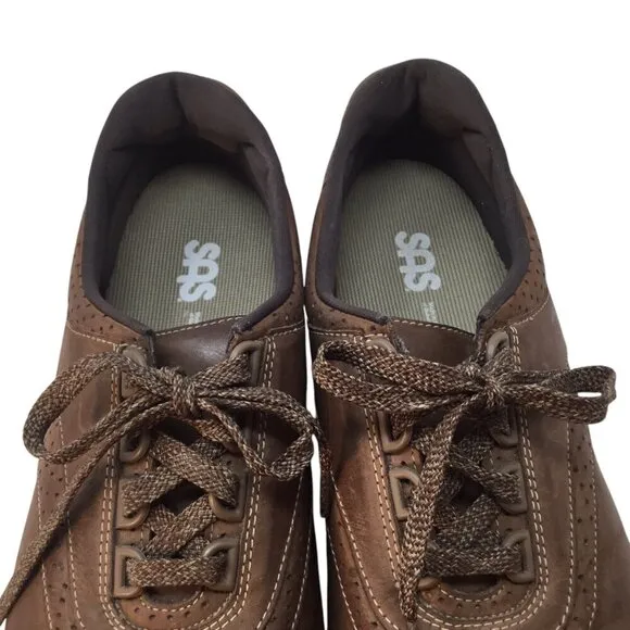 SAS Walk Easy Brown Lace Up Leather Shoes Women's 11 N Narrow Comfort Walking