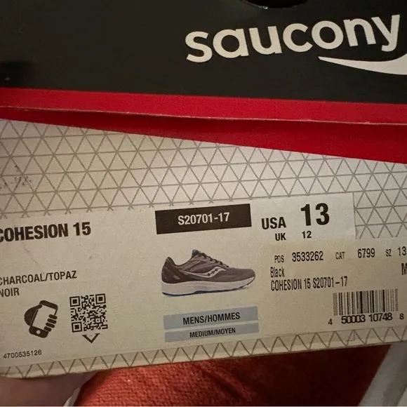 Saucony Men's Cohesion 15 tennis shoes NIB size 13