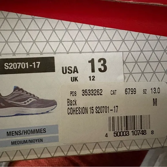 Saucony Men's Cohesion 15 tennis shoes NIB size 13
