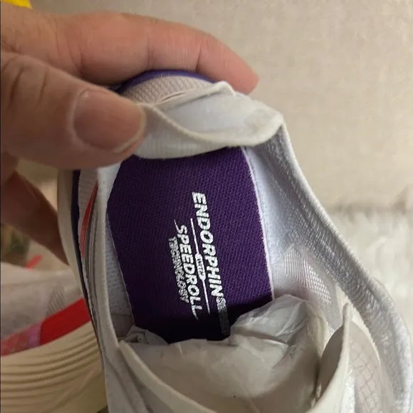 Saucony White and Orange Athletic Shoes with PWRRUN Cushioning
