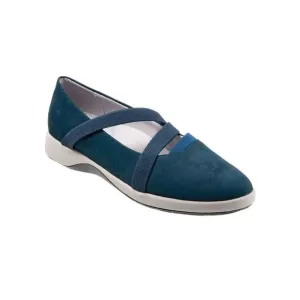 SAVA Womens Navy Mary Jane Strap Haely Round Toe Wedge Slip On Flats Shoes 10