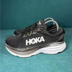Size 7.5 Wide - Women’s Hoka One Bondi 8 black shoes