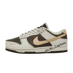 Size 7M / 8.5W  Nike Dunk Low Ironstone Sesame Brown Check Tan HM9655 001 New