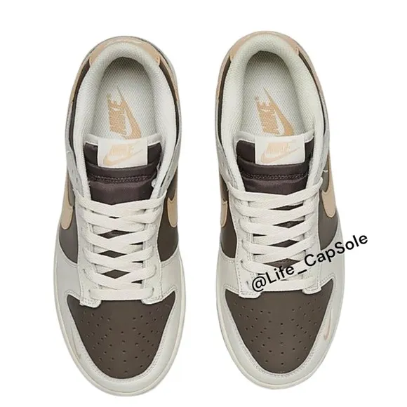 Size 7M / 8.5W  Nike Dunk Low Ironstone Sesame Brown Check Tan HM9655 001 New