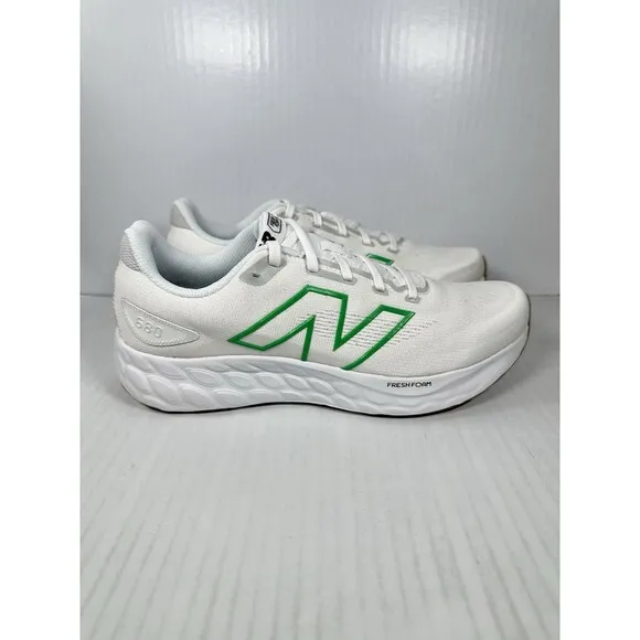 Size 9.5 New Balance Fresh Foam 680 v8 White Green Mens Running Shoes Sneakers