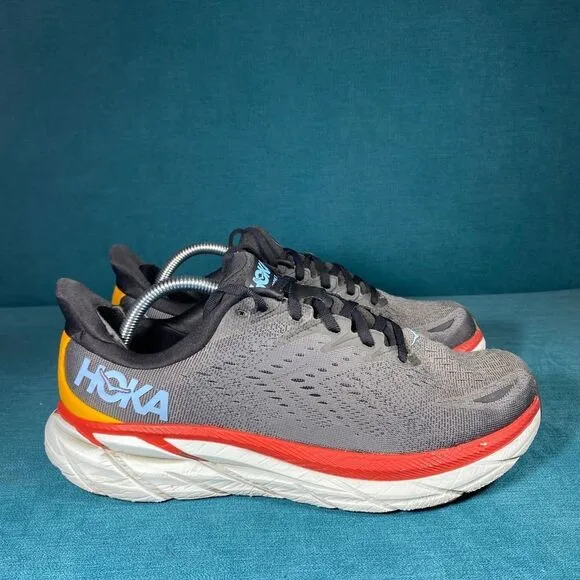 Size 9.5 Wide - Men’s Hoka One Clifton 8 gray shoes