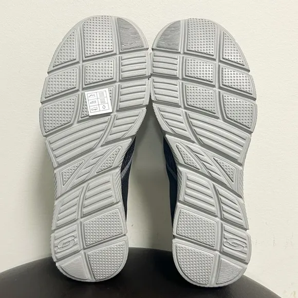Skechers Charcoal Gray Orange Equalizer Double Play Slip On Fabric Memory Foam