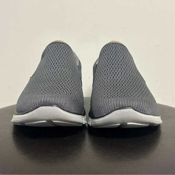 Skechers Charcoal Gray Orange Equalizer Double Play Slip On Fabric Memory Foam