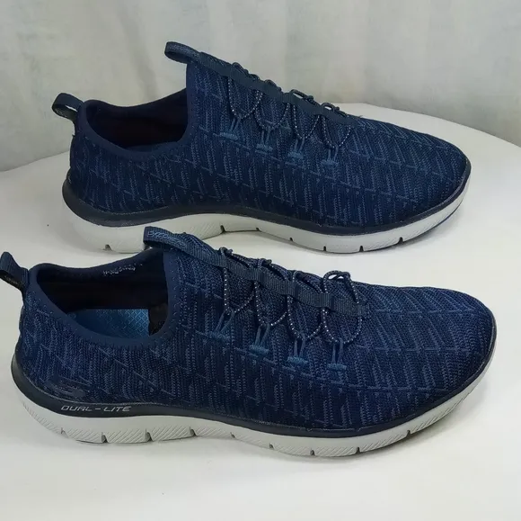 Skechers Flex Appeal 2.0 Memory Foam Air Cooled Navy Blue Shoes Sz 10
