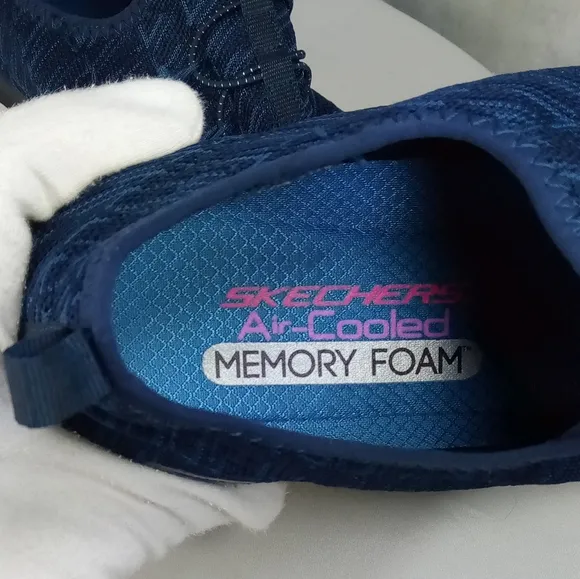 Skechers Flex Appeal 2.0 Memory Foam Air Cooled Navy Blue Shoes Sz 10