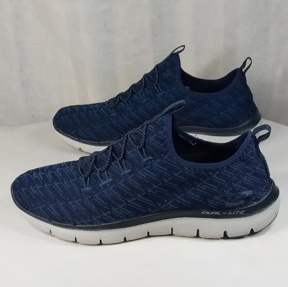 Skechers Flex Appeal 2.0 Memory Foam Air Cooled Navy Blue Shoes Sz 10