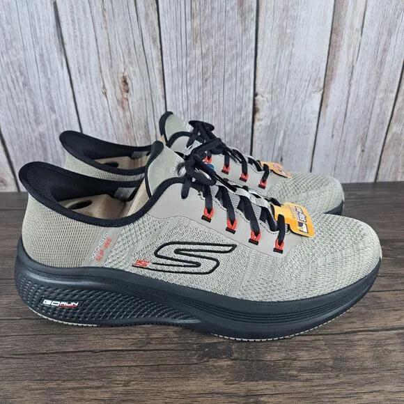 Skechers Go Run Elevate 2.0 Slip Ins Men's Sz 10 Taupe Black Memory Foam (NWOB)