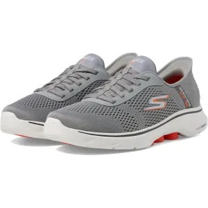 Skechers GO WALK 7 Slip-Ins Hands Free Extra Wide Fit‎ Gray Orange Men's Sz 9 WW