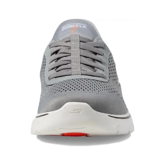 Skechers GO WALK 7 Slip-Ins Hands Free Extra Wide Fit‎ Gray Orange Men's Sz 9 WW