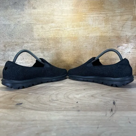Skechers GoWalk SPARKLE Womens Size 8.5 Wide Slip On Shoes Black 13488W