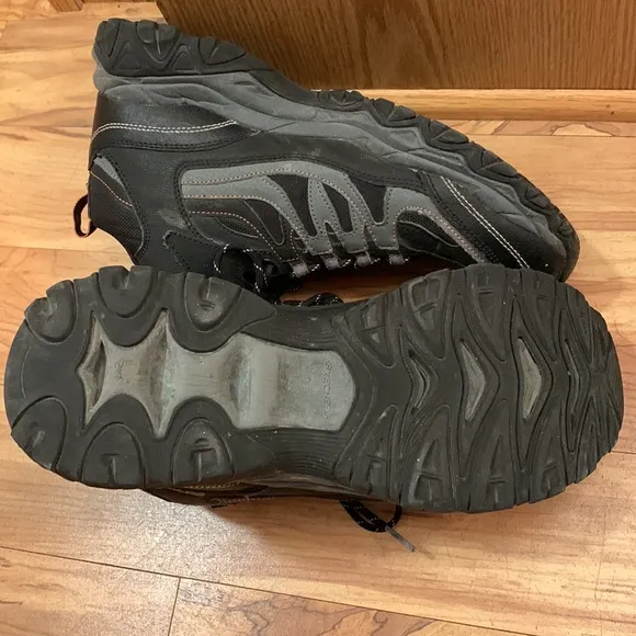 Skechers M-Fit After Burn Geardo size 11 mid hikers shoes boots black gray VGUC