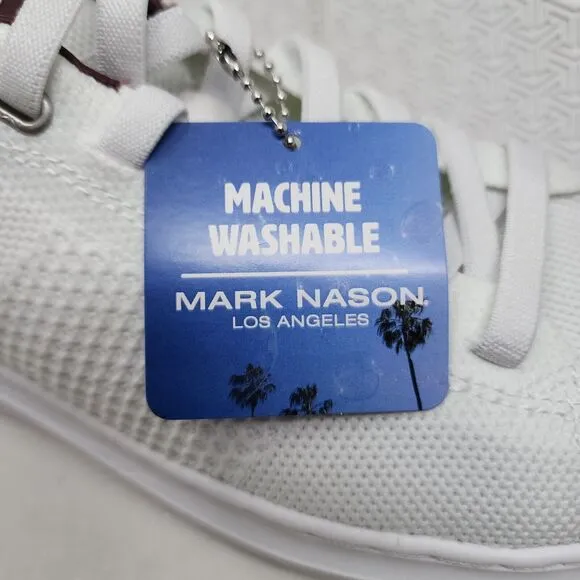 Skechers Mark Nason Shoes Mens 9.5 White Knit Logo Casual Sneakers Lace Up Gym