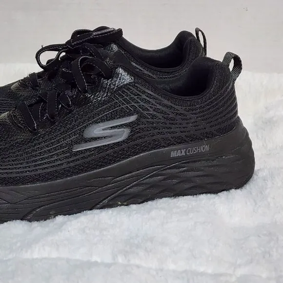 SKECHERS MAX Cushioning Elite Running Shoes Men's Sz 9 Great Quality Black 17693