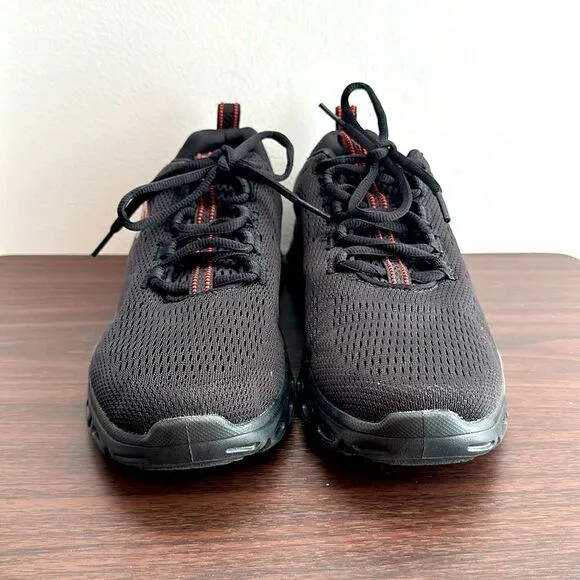 Skechers Men's Black Glide-Step Fasten Up Black Shoes Sz 8