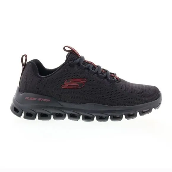 Skechers Men's Black Glide-Step Fasten Up Black Shoes Sz 8