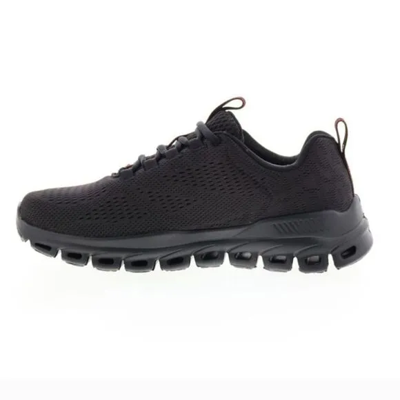 Skechers Men's Black Glide-Step Fasten Up Black Shoes Sz 8