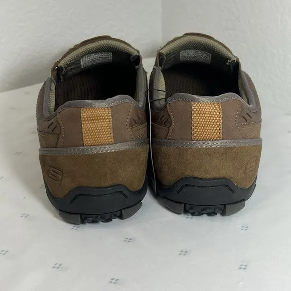 Skechers Men's DIAMETER-Zinroy Slip-on Loafer 7.5 NEW Leather MEMORY FOAM brown