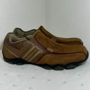 Skechers Men's DIAMETER-Zinroy Slip-on Loafer 7.5 NEW Leather MEMORY FOAM brown
